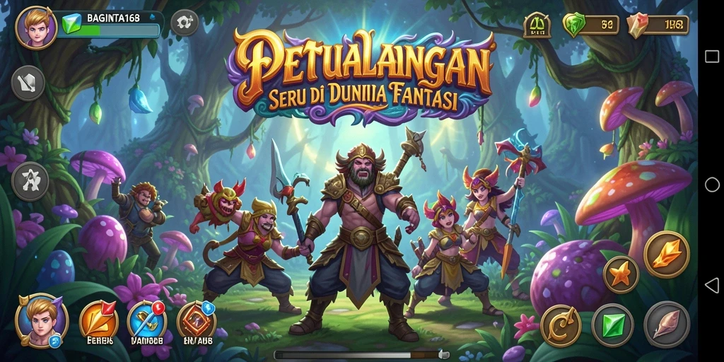 Tampilan utama gameplay BAGINTA168 dengan elemen petualangan.