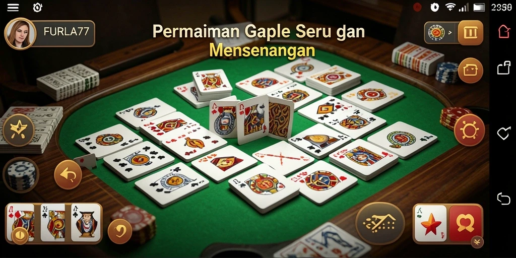Tampilan menarik dari gameplay Gaple di FURLA77.