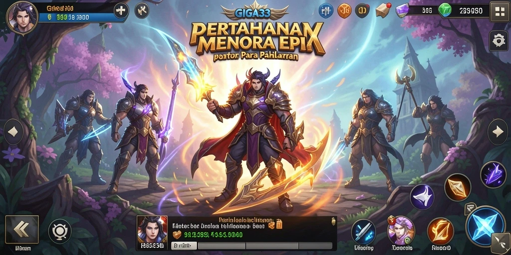 Tampilan permainan GIGA33 dengan aksi menara pertahanan yang mendebarkan.