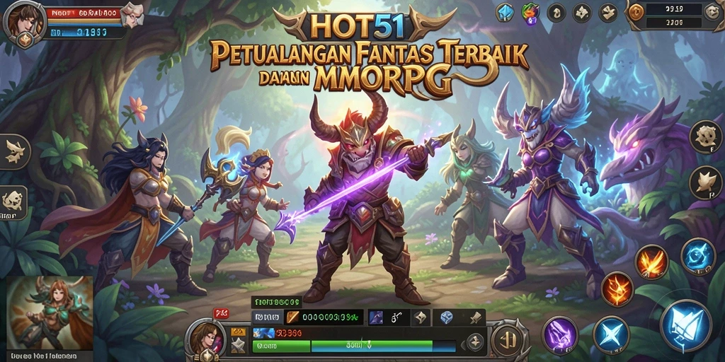 Screenshot gameplay HOT51 menampilkan aksi pertempuran seru dalam MMORPG.