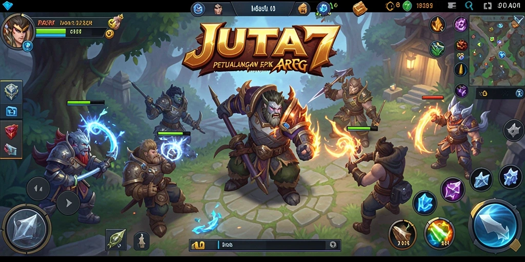 Tangkapan layar utama JUTA7 menampilkan aksi pertempuran yang intens di dunia ARPG.