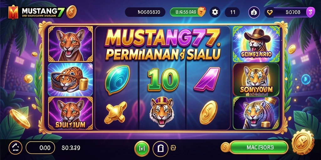 Tampilan gameplay menarik dari MUSTANG77 dengan grafis yang memukau.