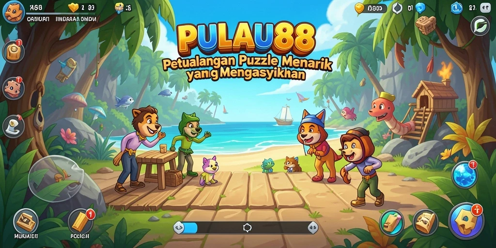 Screenshot gameplay PULAU88 menampilkan tantangan puzzle yang seru.