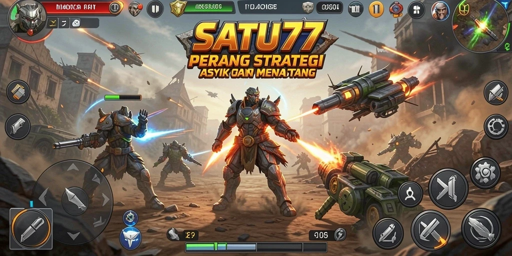 Tampilan gameplay SATU77 dengan strategi yang intens dan grafis berwarna-warni.