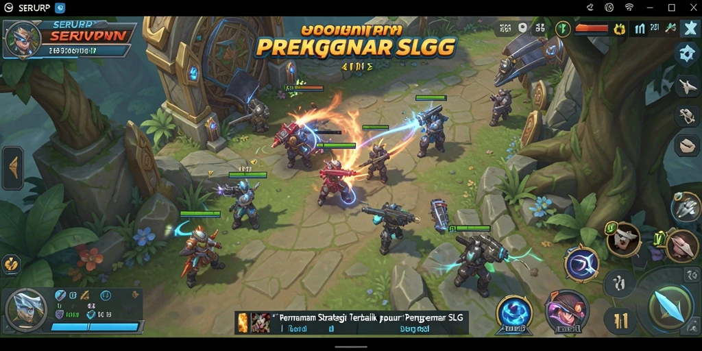 Tangkapan layar gameplay SERURP yang menampilkan pertempuran strategis yang intens.