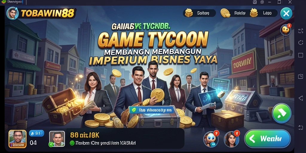 Gameplay TOBAWIN88 yang menarik dengan strategis bisnis yang mendebarkan.